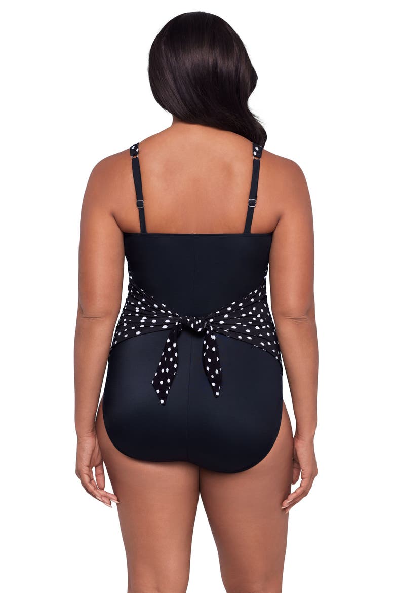 Amy Square Neck Back Tie One-Piece Control Swimsuit, Alternate, color, Confetti Dot