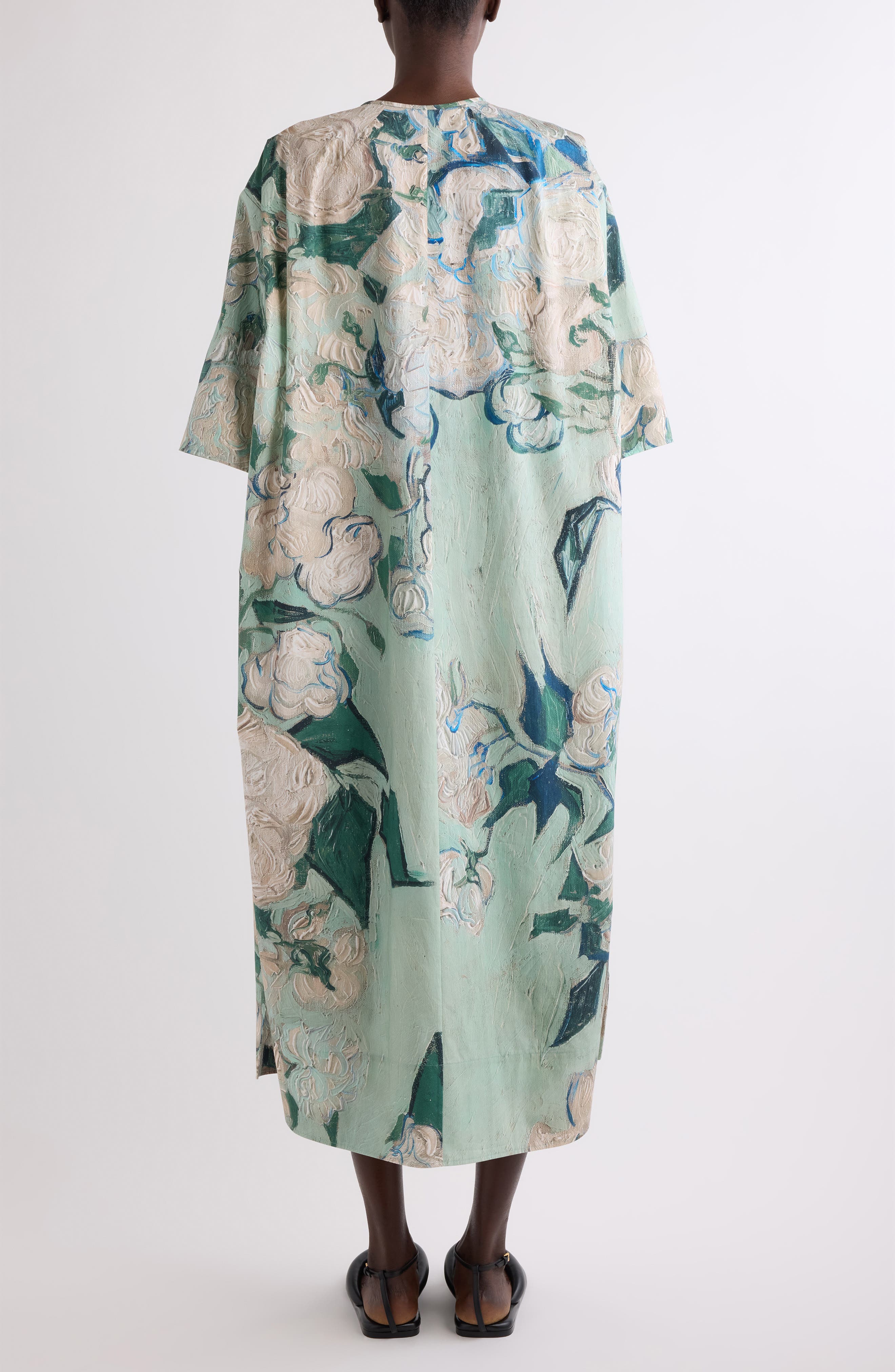 Rose Jacquard Cotton Cocoon Dress - image 2