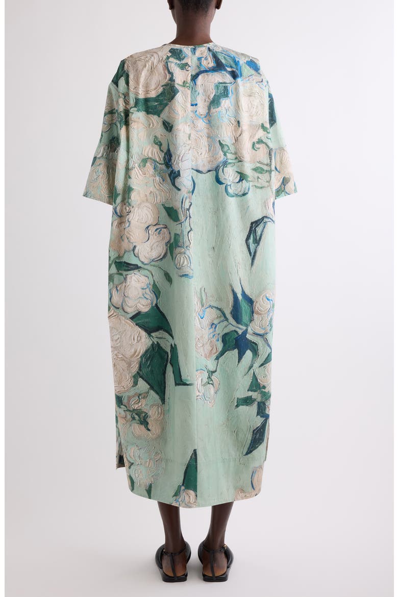 Rose Jacquard Cotton Cocoon Dress, Alternate, color, MINT GREEN