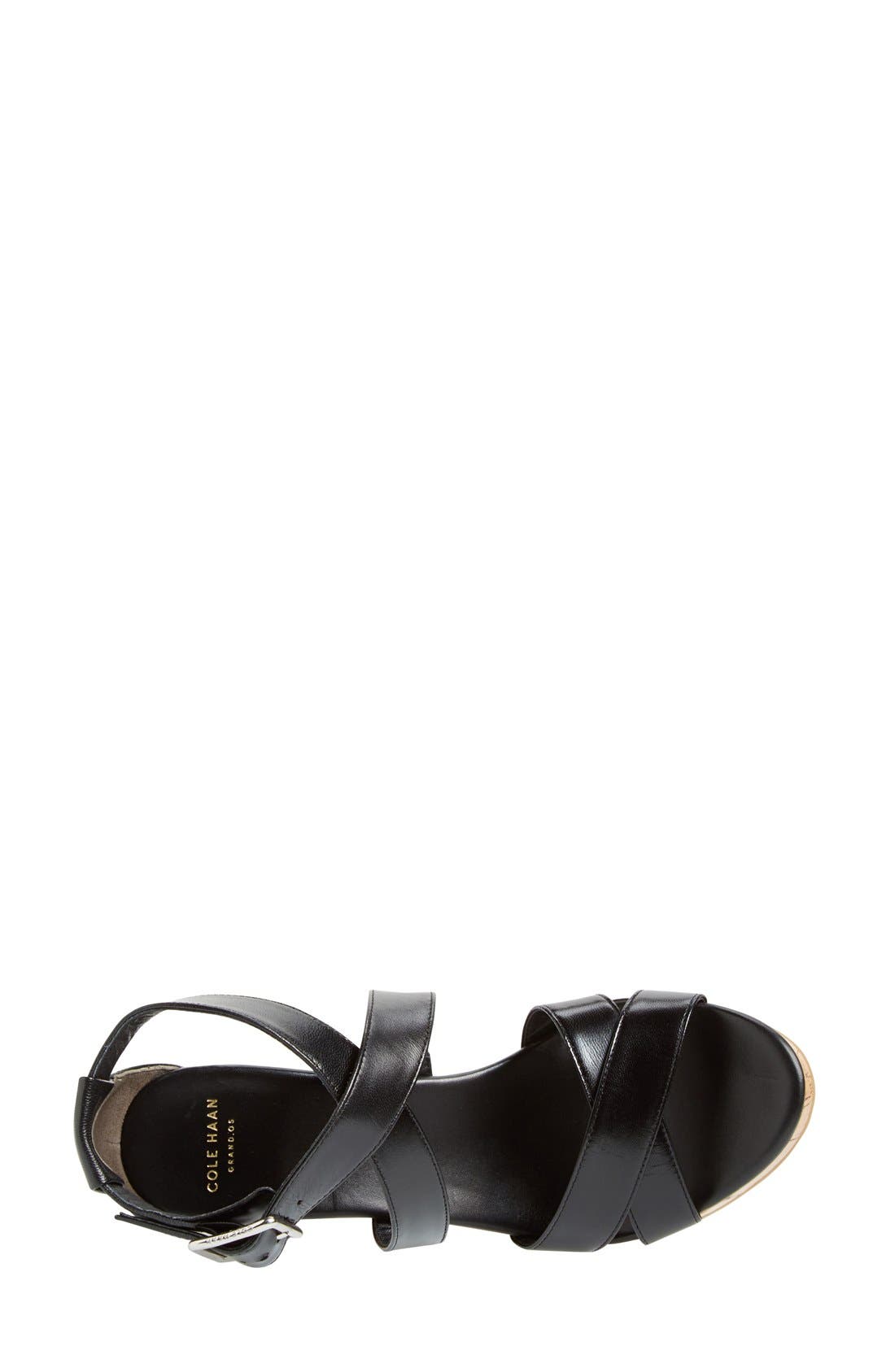 'Jillian' Wedge Sandal, Alternate, color, BLACK