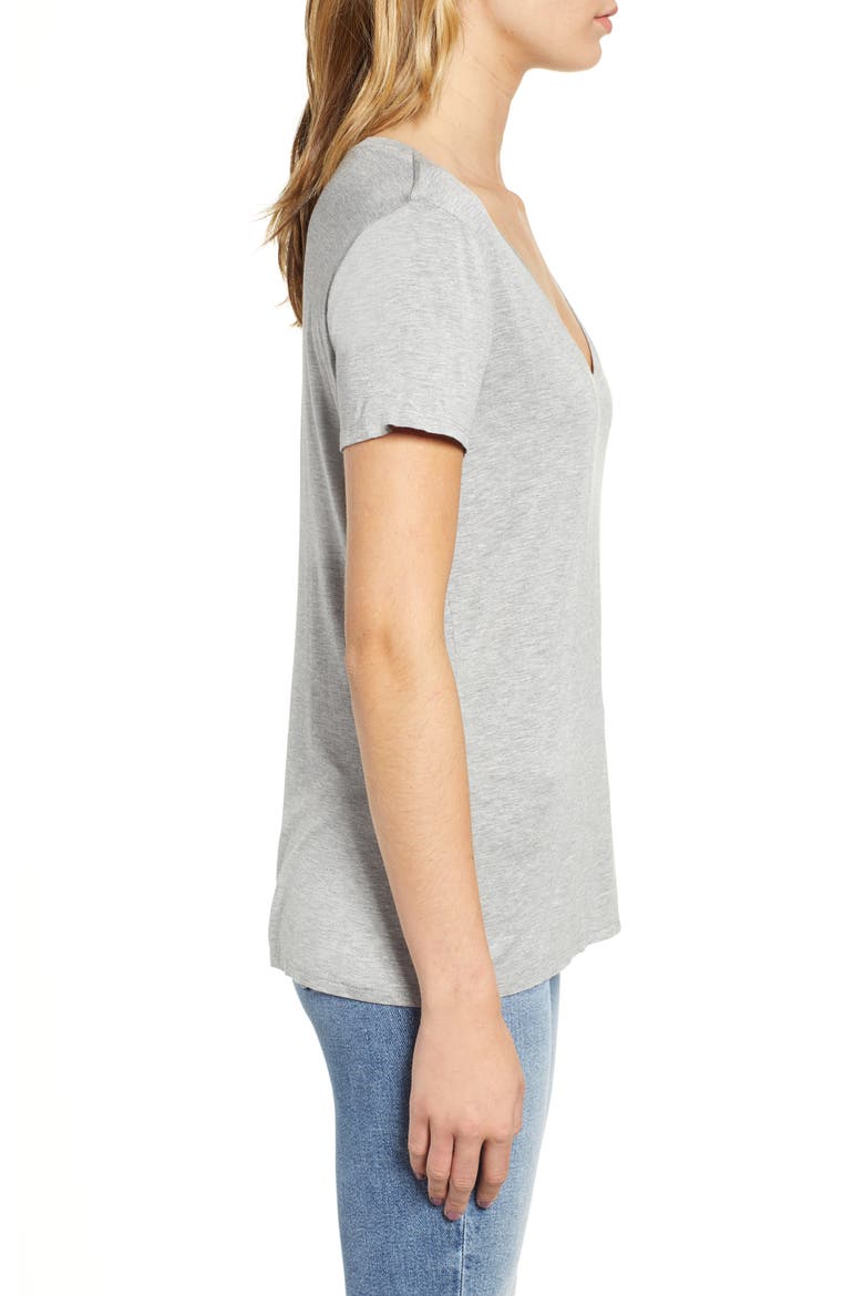 Scoop Neck Jersey Tee, Alternate, color, HEATHER GREY