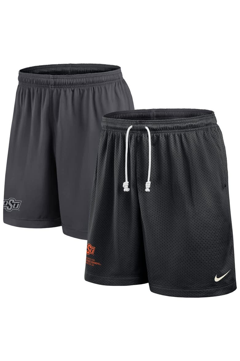 Men's Nike Black/Gray Oklahoma State Cowboys 2025 Sideline Reversible Performance Shorts, Alternate, color, Black