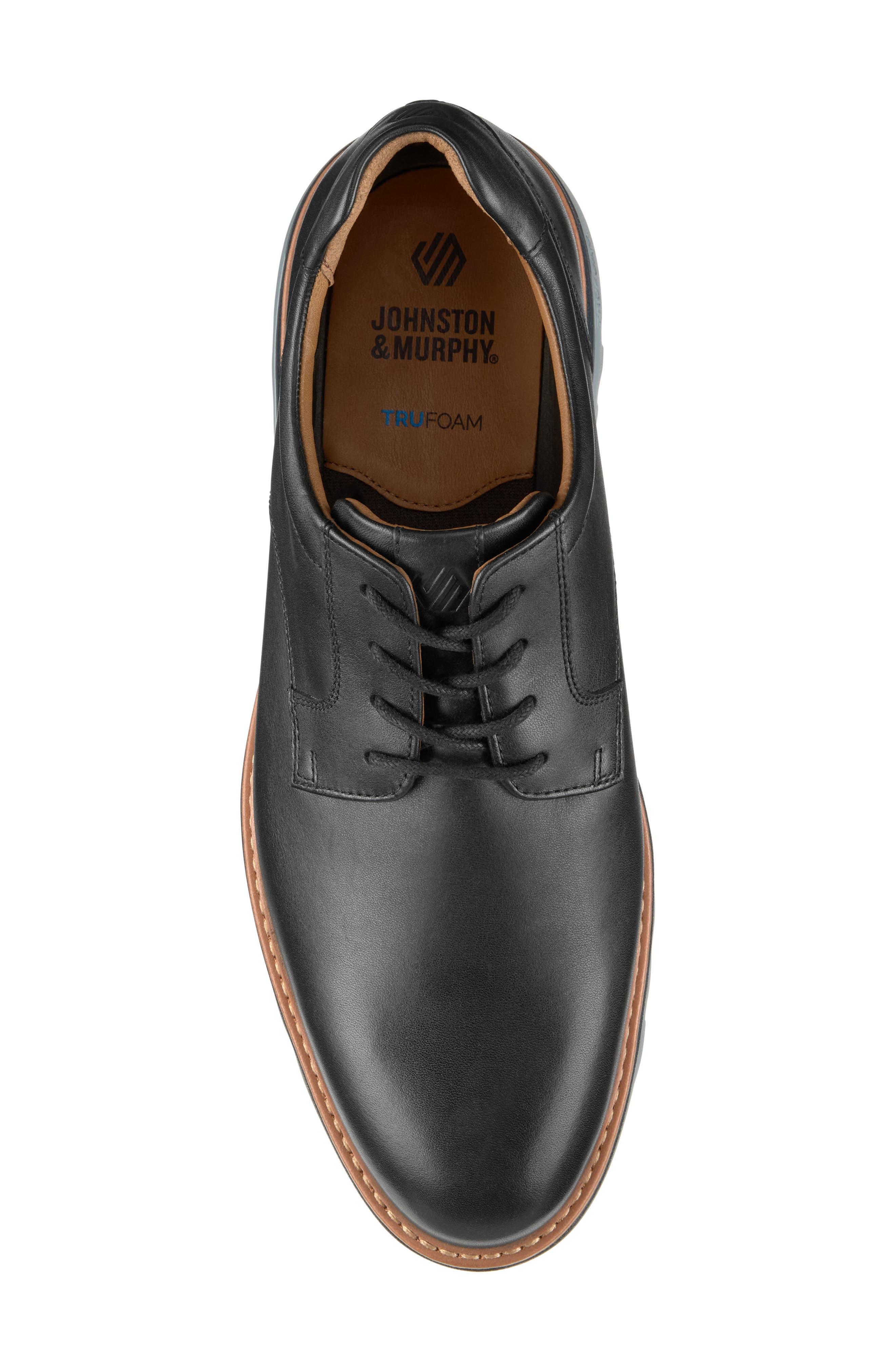 Johnston & Murphy Braxton Plain Toe Derby, Alternate, color, Black Full Grain