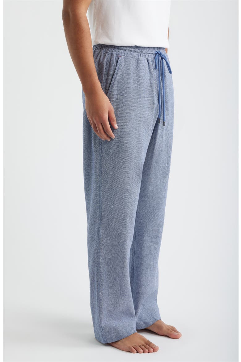 Slub Linen & Cotton Pajama Pants, Alternate, color, DENIM