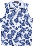 G/FORE Floral Sleeveless Tech Golf Polo
