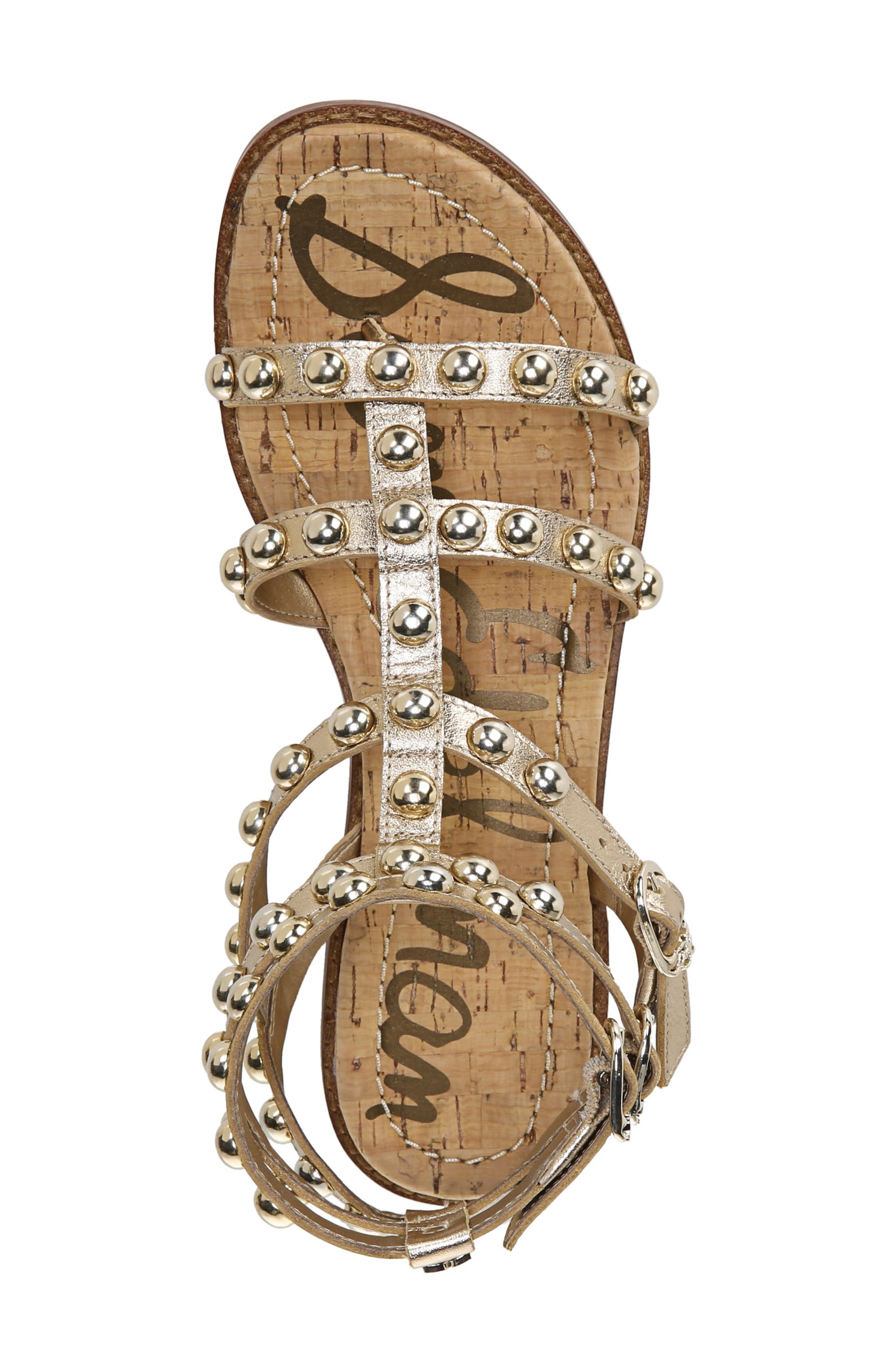 Eavan Studded Sandal, Alternate, color, MOLTEN GOLD LEATHER