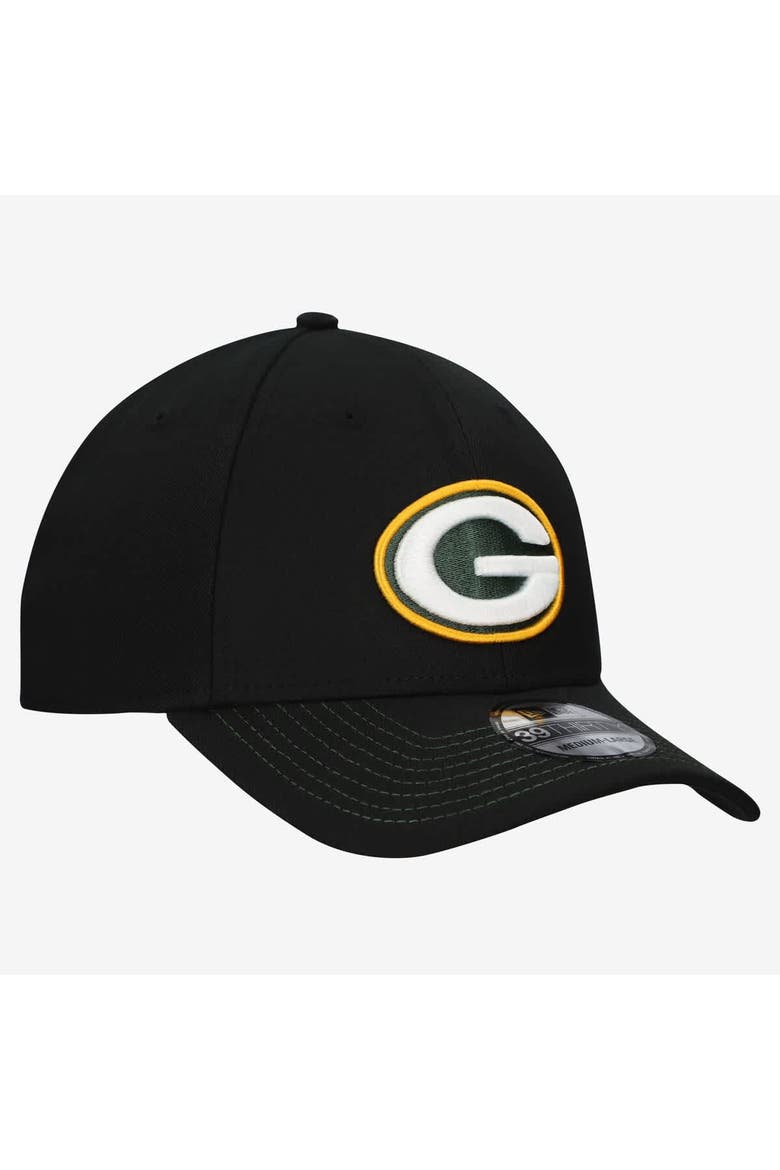 Men's New Era  Black Green Bay Packers Core Team 39THIRTY Flex Hat, Alternate, color, Black