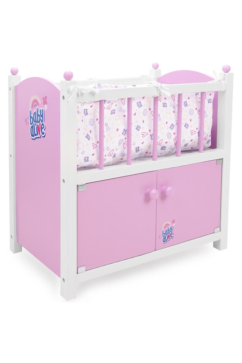 Baby Alive 2-In-1 Wooden Doll Crib, Main, color, Multicolored