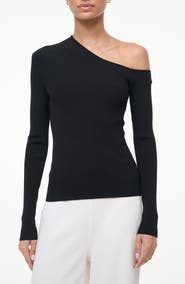 STAUD Lois One Shoulder Rib Top