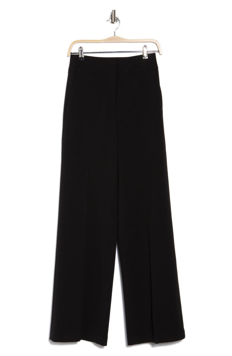 Calvin Klein Scuba Crepe Wide Leg Pants, Alternate, color, Black