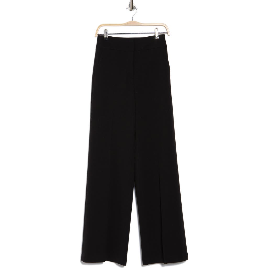 Calvin Klein Scuba Crepe Wide Leg Pants In Black
