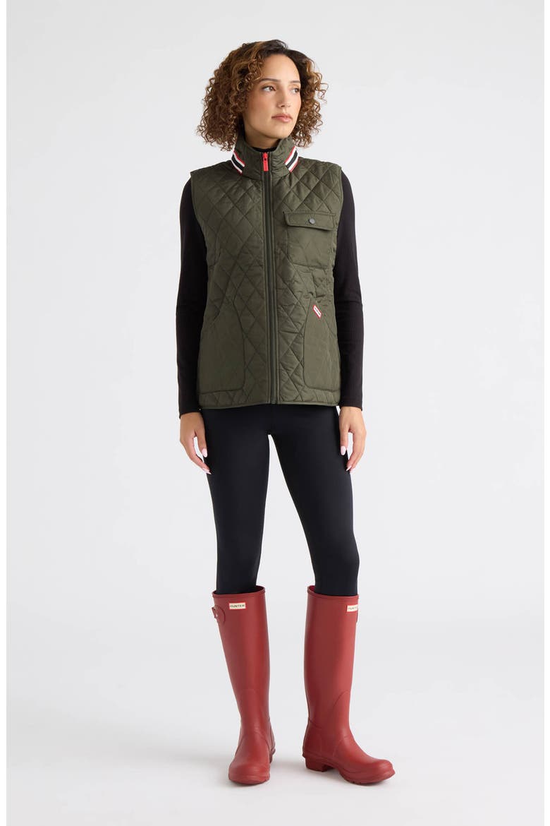 Becky Quilted Vest, Alternate, color, HUNTER GREEN