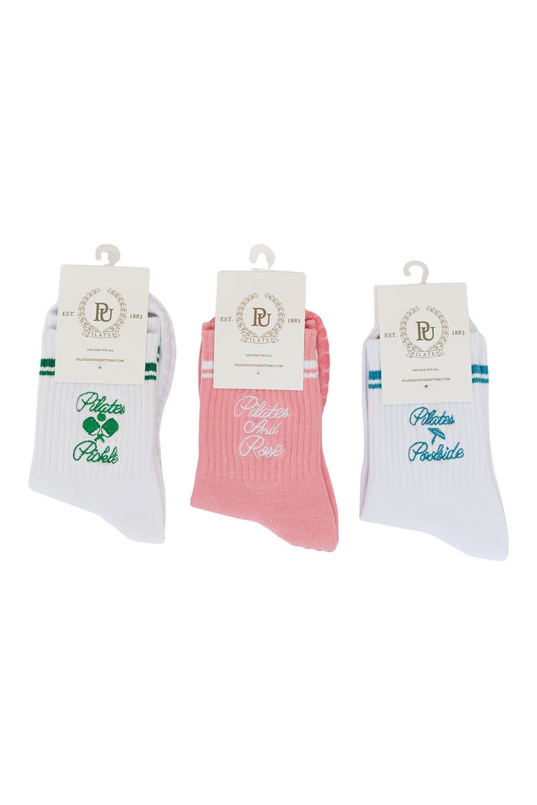Assorted 3-Pack Country Club Nonslip Grip Crew Socks, Alternate, color, MULTI
