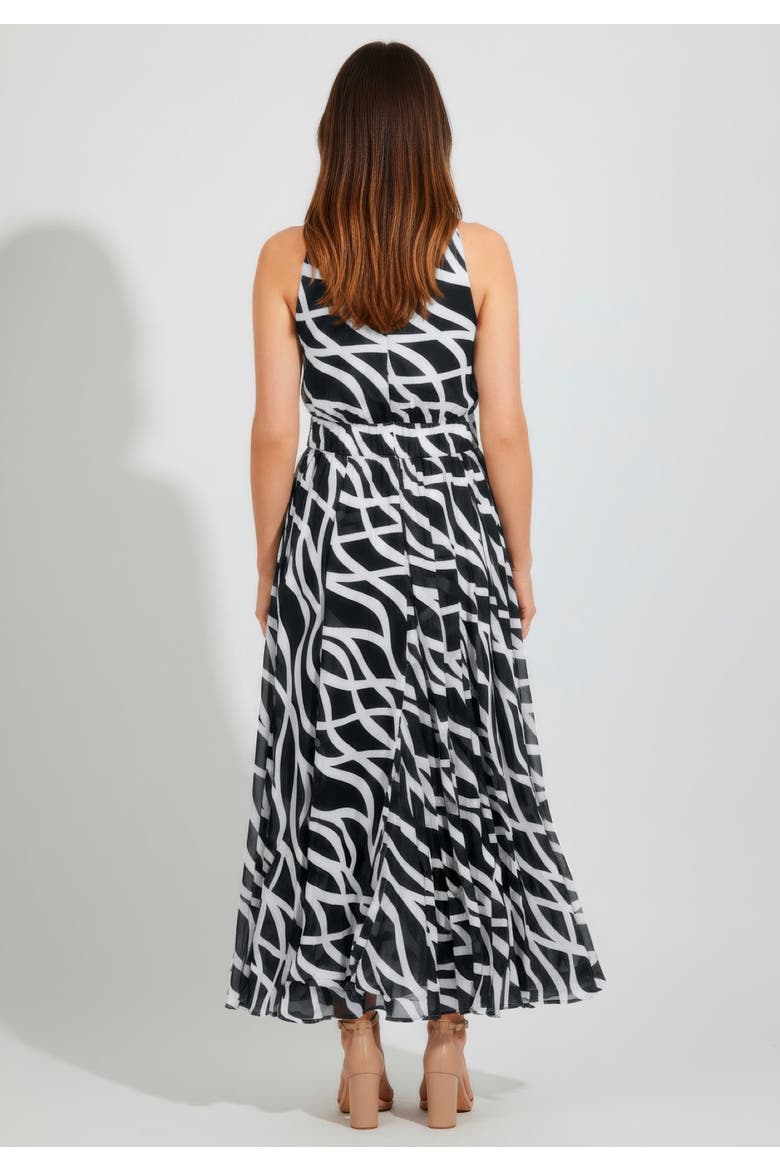 Georgette Flyaway Maxi Dress, Alternate, color, BLACK WHITE SWIRL