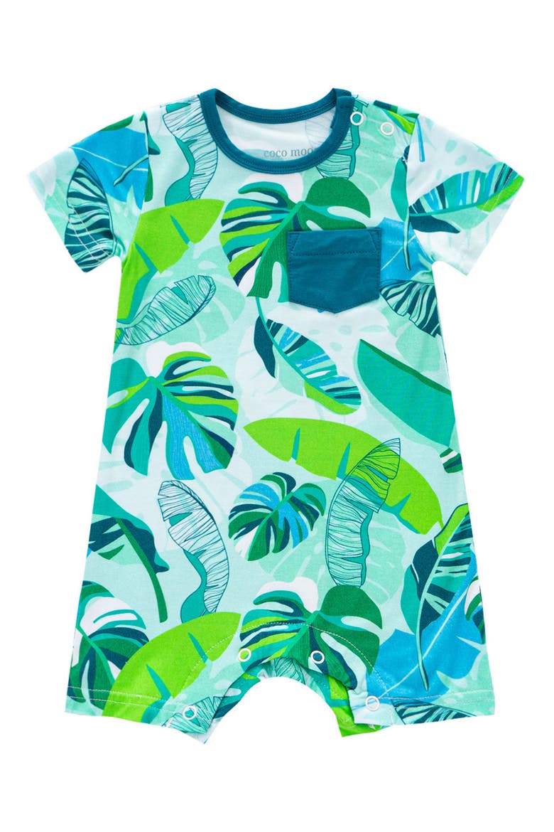 Backyard Oasis Short Romper, Main, color, GREEN