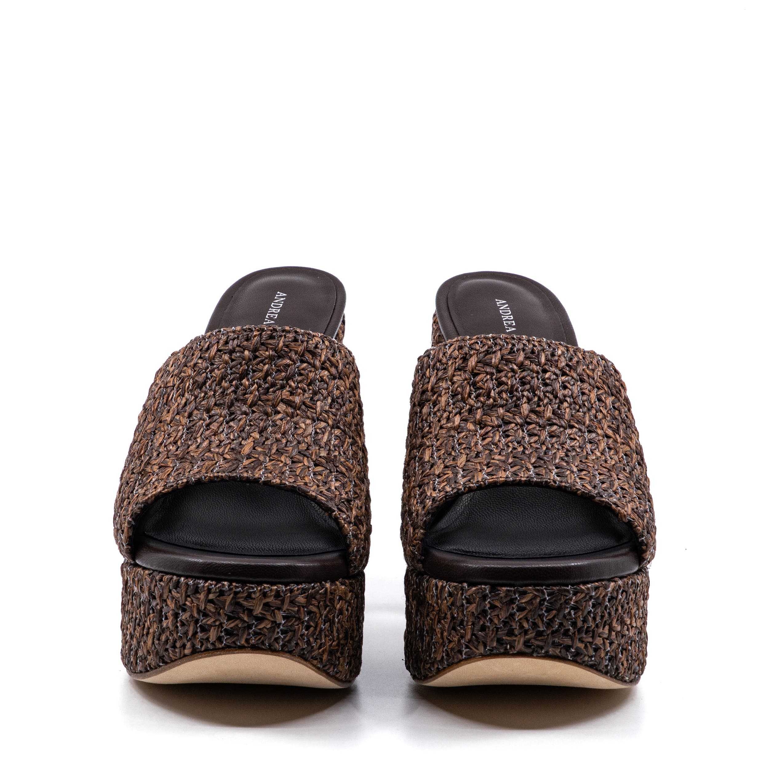 Andrea Gomez Fabiola Raffia Platform, Alternate, color, Brown