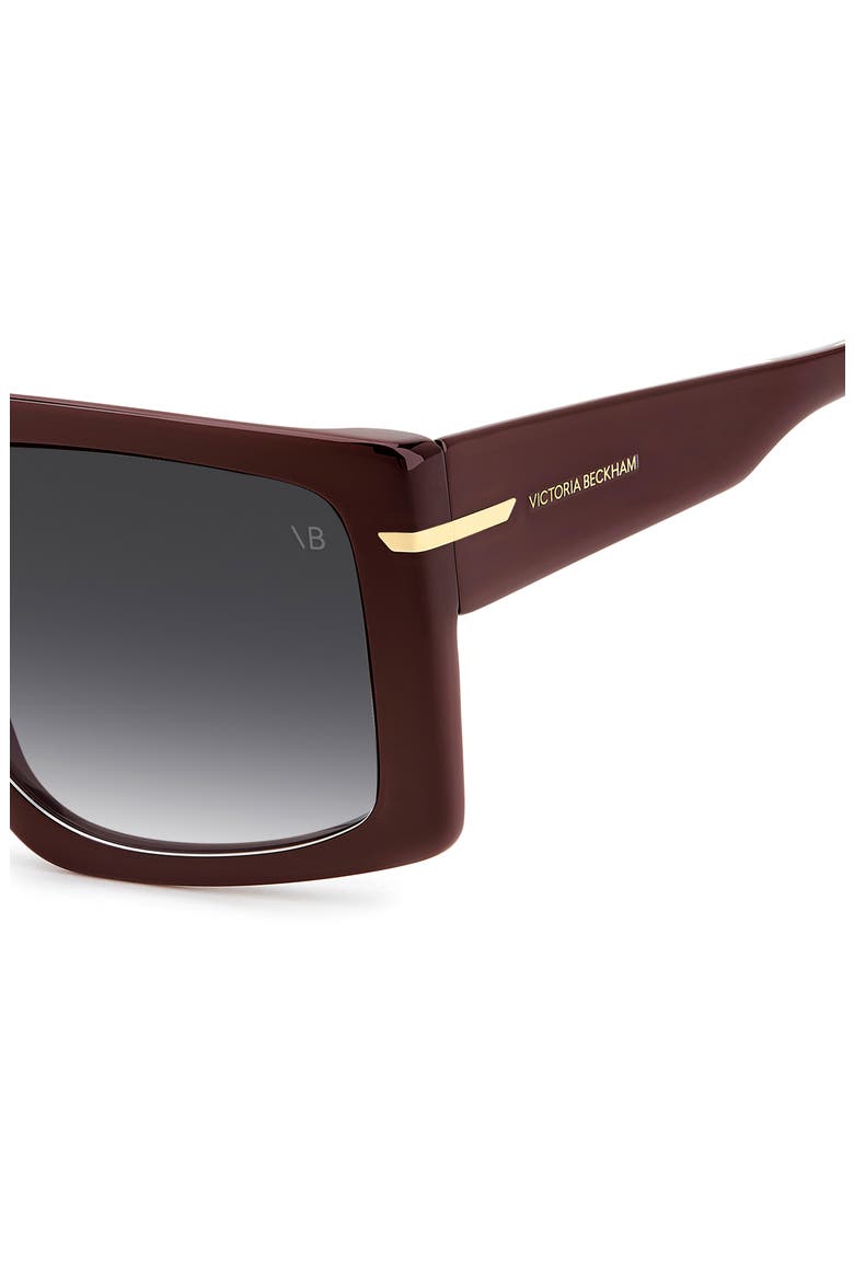 59mm Rectangular Sunglasses, Alternate, color, BURGUNDY/ DARK GREY SF