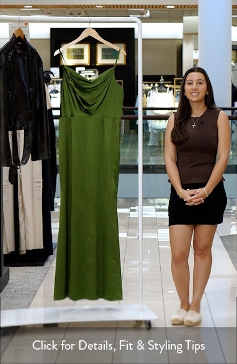 Satin Cowl Neck Gown, sales video thumbnail