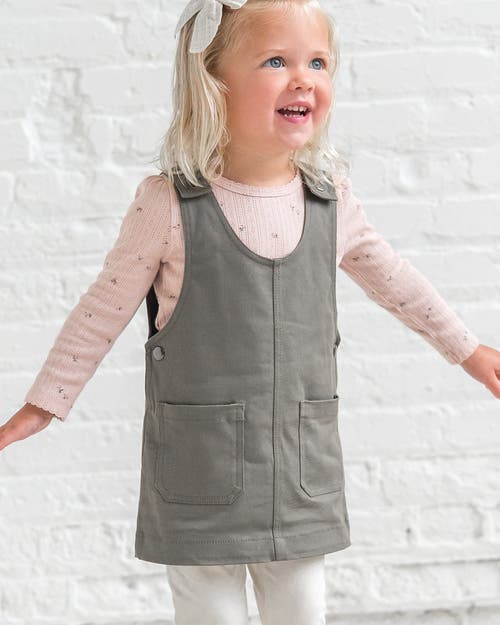 Kendi Alma Twill Jumper Dress In Green