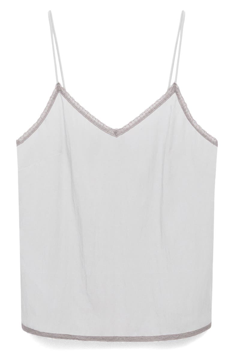 Lace Trim Pajama Top, Alternate, color, LIGHT/ PASTEL GREY