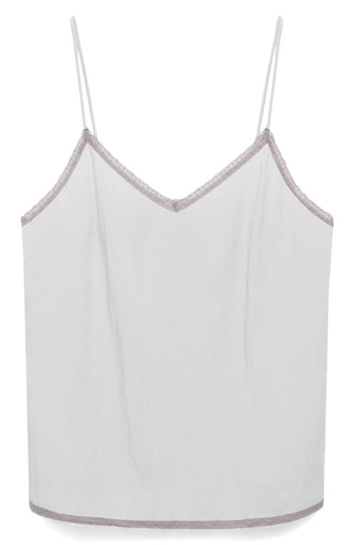 Mango Lace Trim Pajama Top In Neutral
