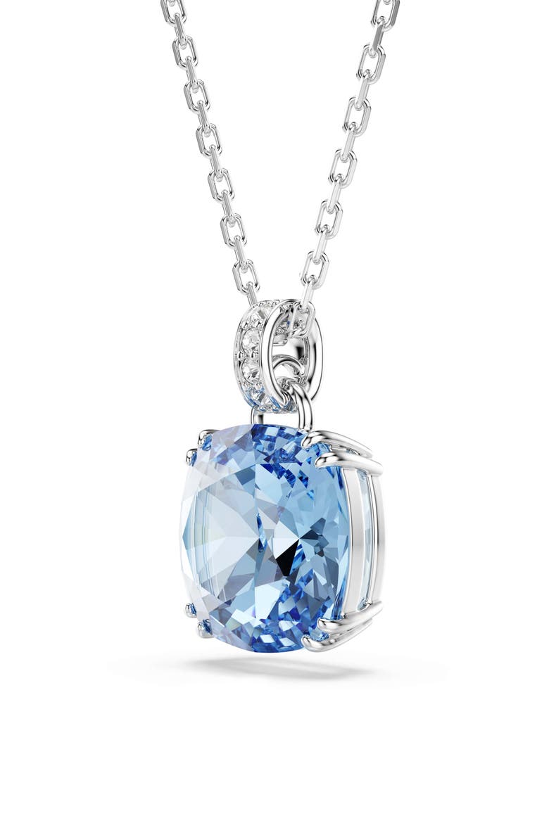 Millenia Rhodium Plated Crystal Pendant Necklace, Alternate, color, BLUE WITH GOLD