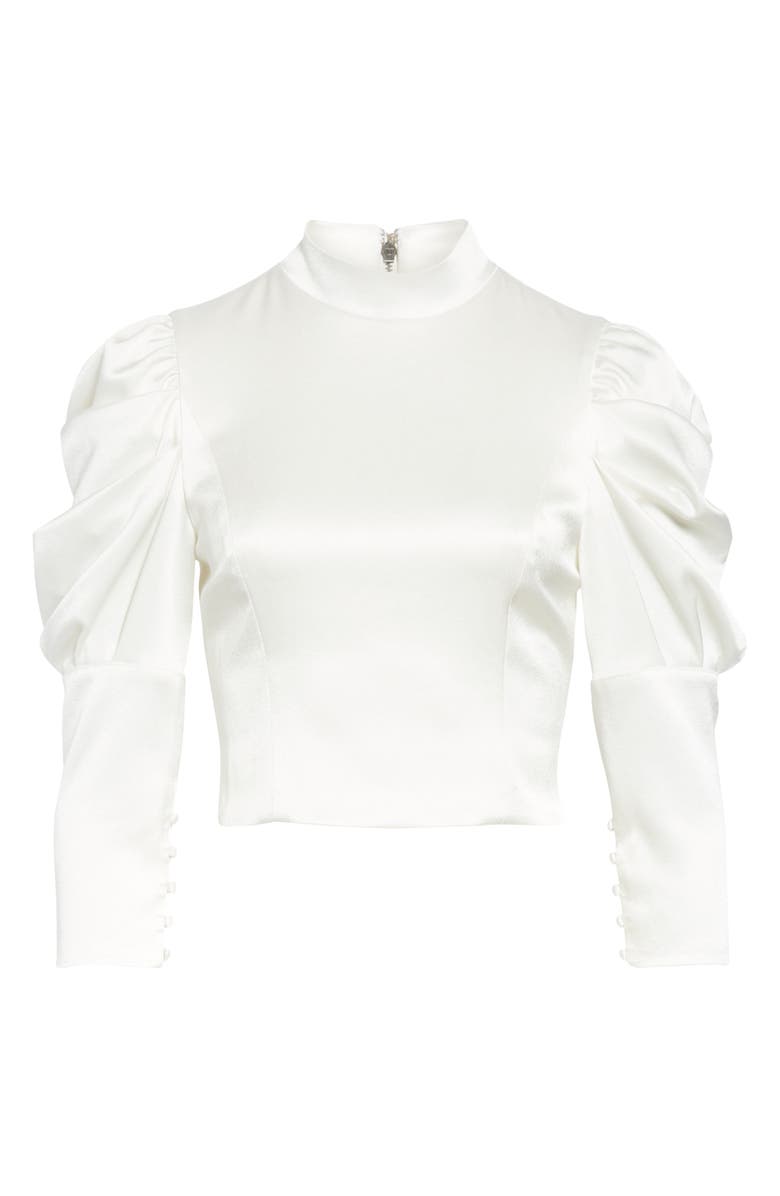 Alice + Olivia Brenna Puff Sleeve Blouse, Alternate, color, 