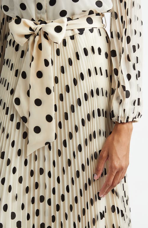 Zimmermann Sunray Maxi Skirt In Cream/black Dot