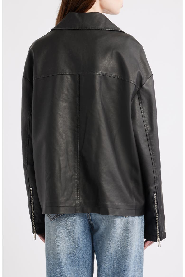 Napolean Faux Leather Jacket, Alternate, color, BLACK