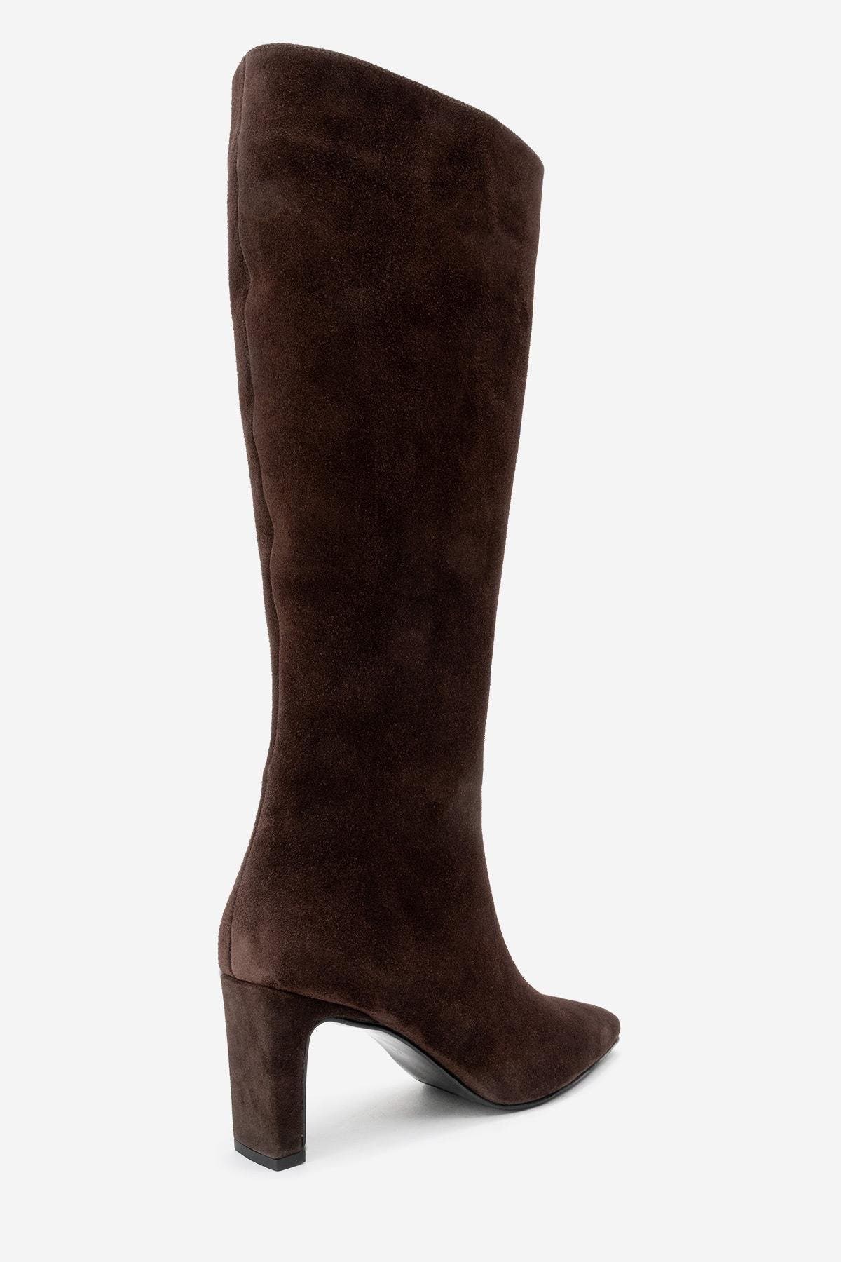 Velencia Leather Knee High Boot, Alternate, color, Brown Suede Leather
