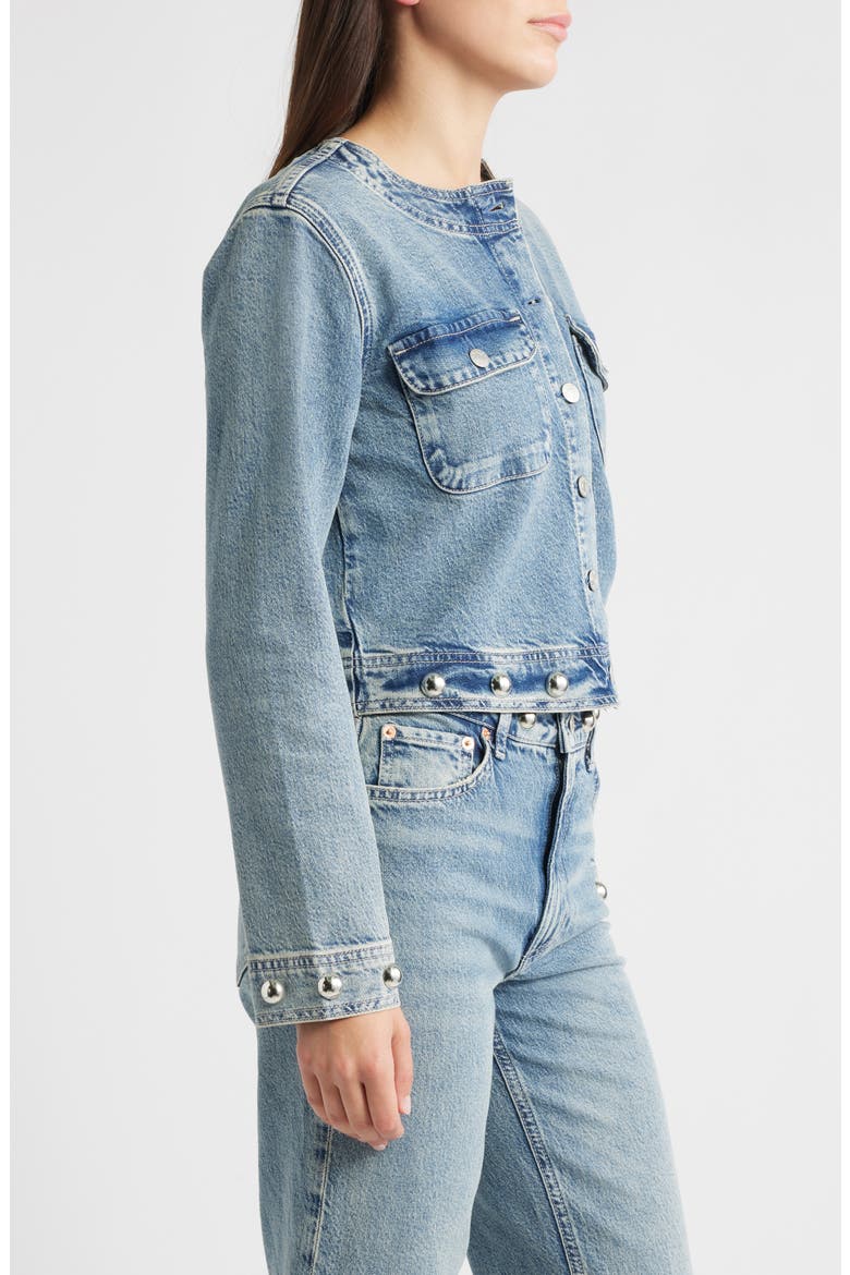 Capistrano Crop Denim Jacket, Alternate, color, DESERT SKY STUDDED