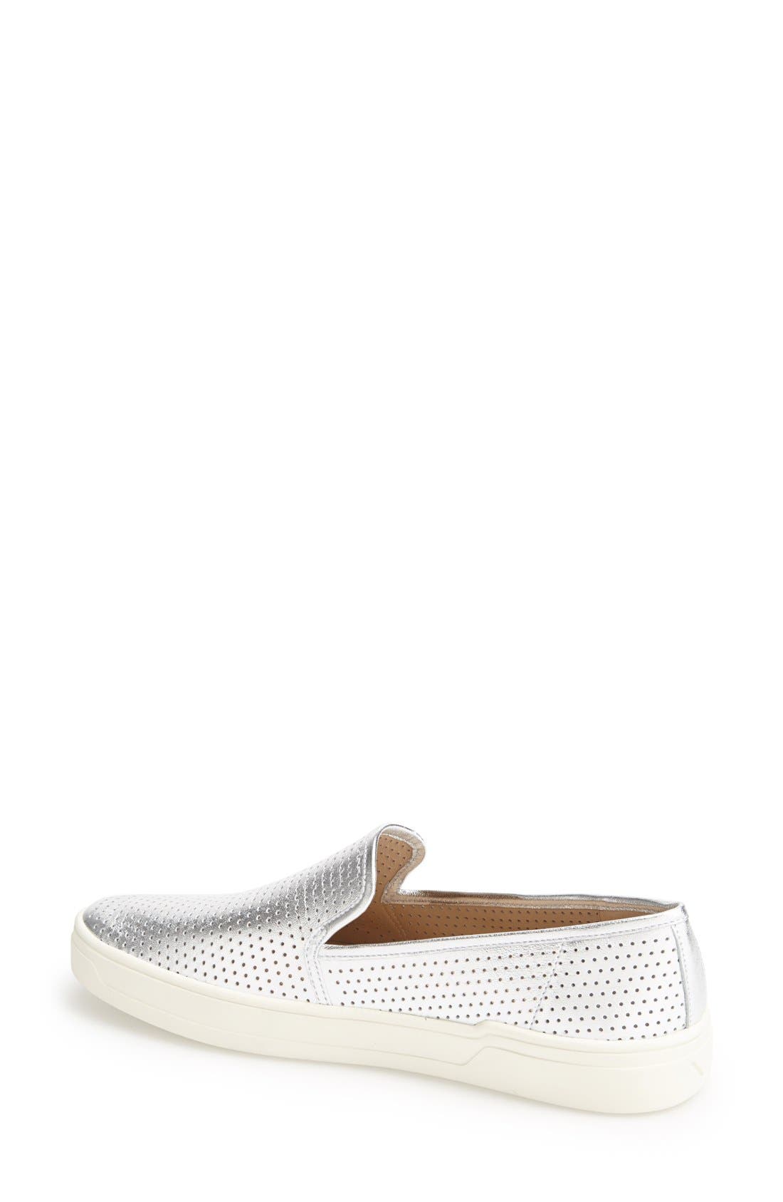 'Galea' Leather Slip-On Sneaker, Alternate, color, SILVER
