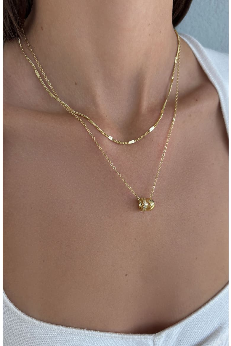 Set of 2 14k Gold Plated Necklaces, Alternate, color, GOLD