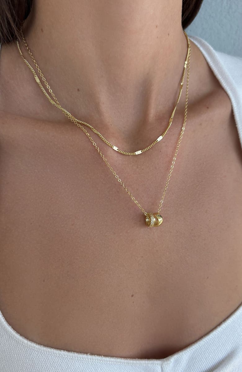 Adornia Set of 2 14k Gold Plated Necklaces, Alternate, color, Gold