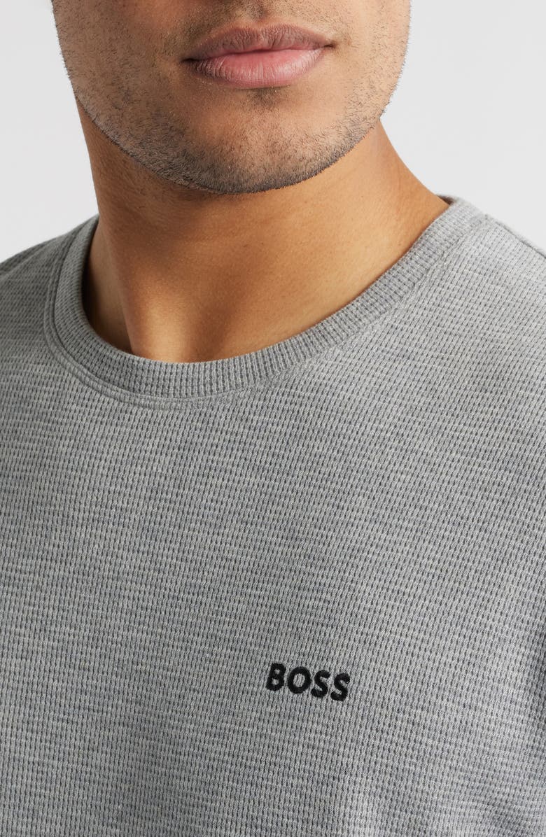 BOSS Waffle Knit Lounge T-Shirt, Alternate, color, Medium Grey