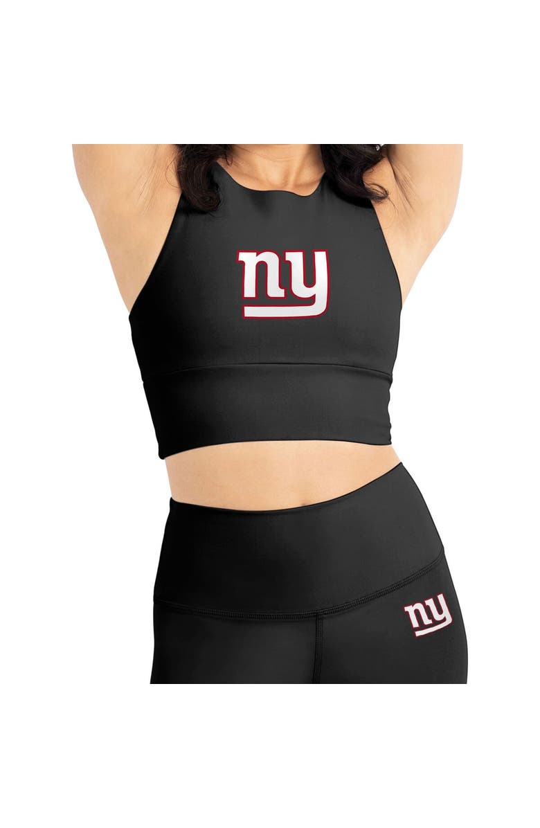 Kadi Brand Women's Black New York Giants Leggings & Midi Bra Set, Alternate, color, Black