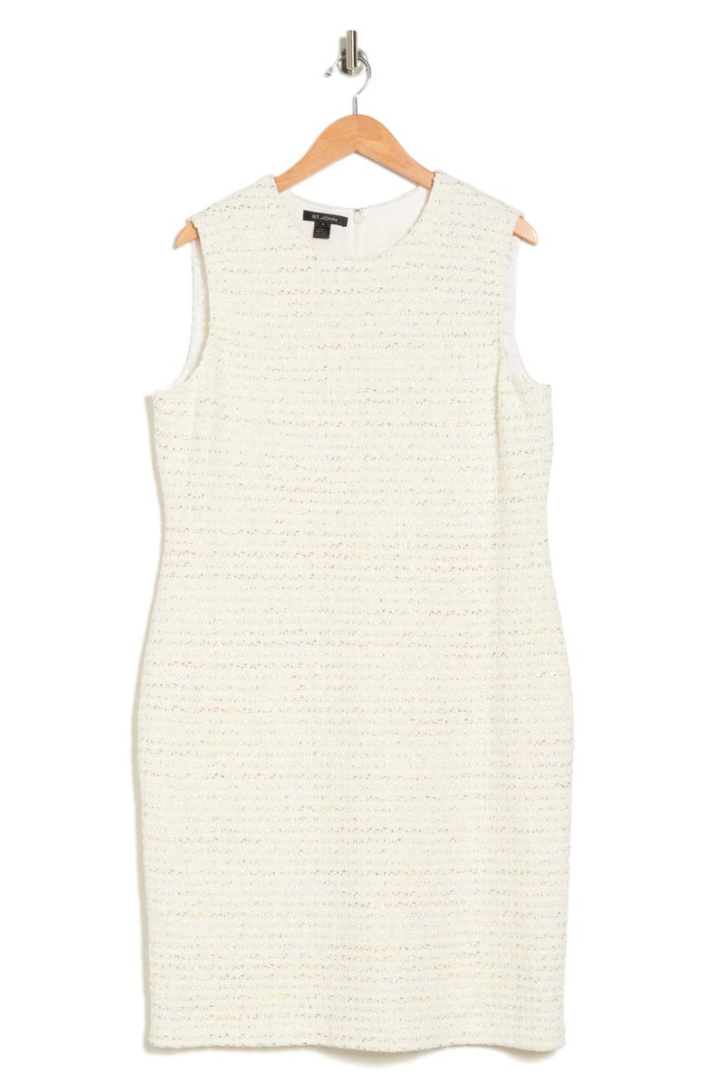 St. John Collection Sequin Tweed Sheath Dress, Main, color,