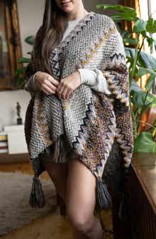 SAACHI Multi Chevron Knit Fringe Duster