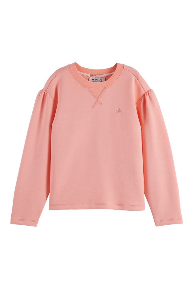 Kids' Regular Fit Cotton Crewneck Sweater, Main, color, APRICOT BLUSH