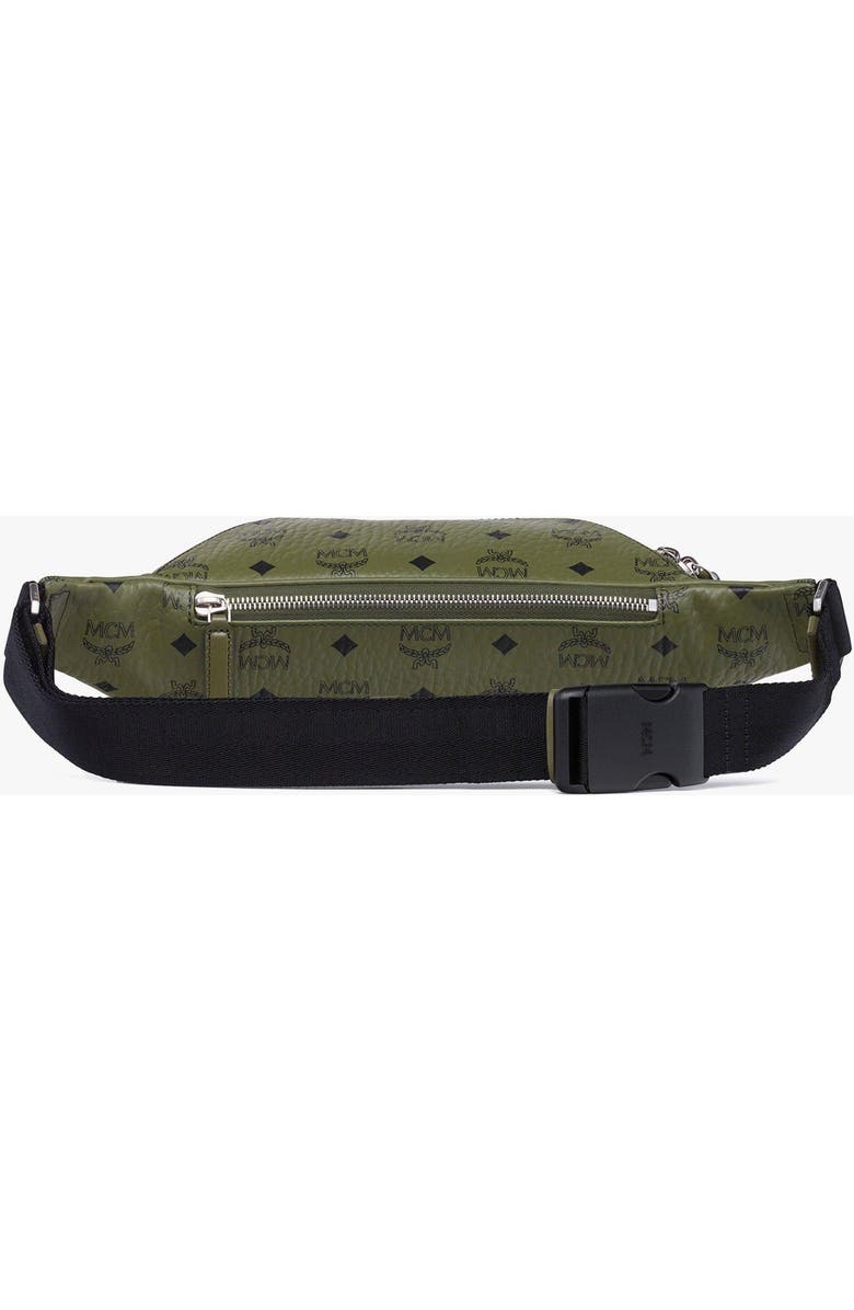 MCM Fursten Belt Bag in Visetos, Alternate, color, Khaki Moss
