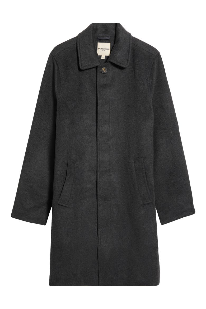 Wool Blend Button Front Coat, Main, color, GREY