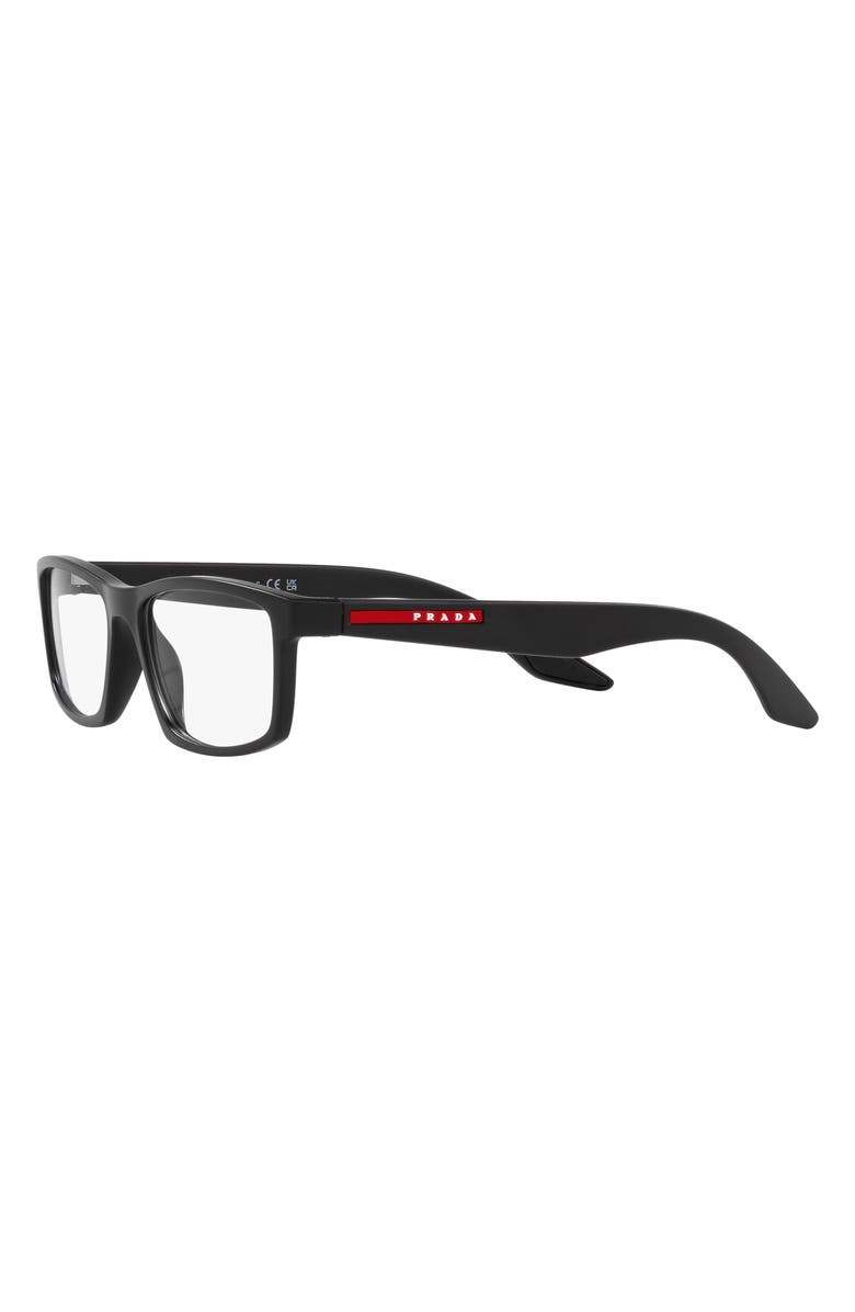 Prada Linea Rossa 56mm Rectangular Optical Glasses, Alternate, color, 
