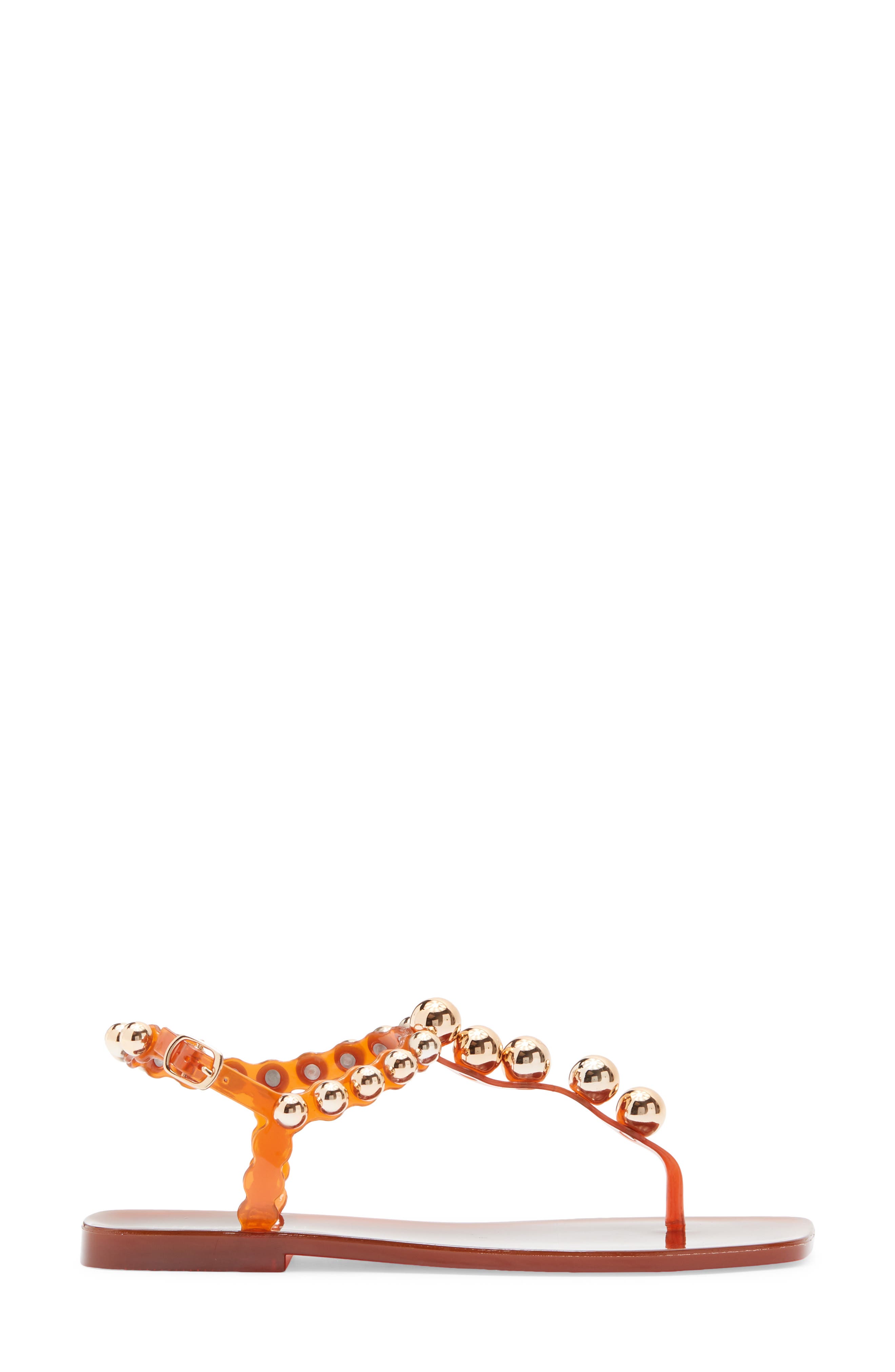Jeffrey Campbell Plated Embellished Sandal, Alternate, color, Orange Gold