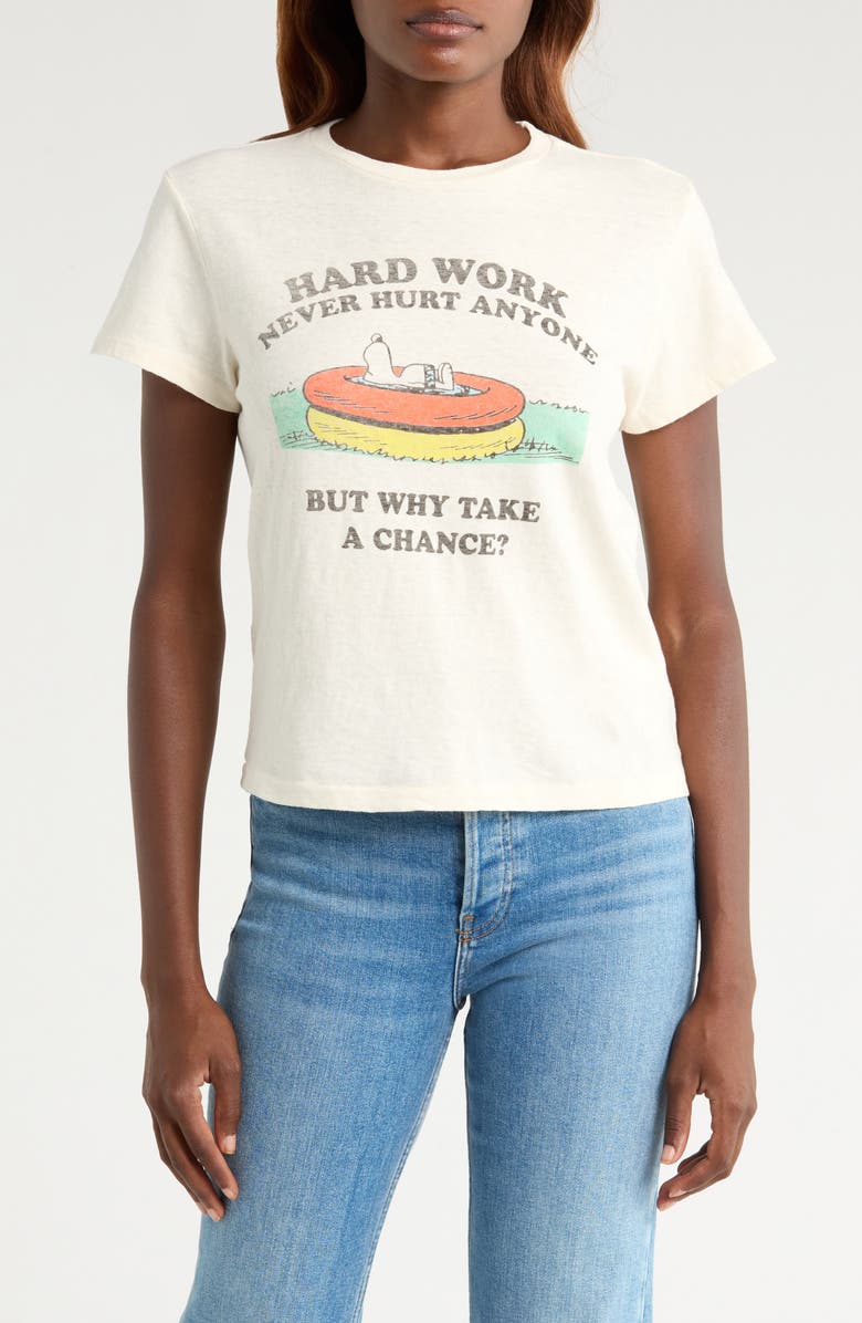 Re/Done Classic Peanuts<sup>®</sup> Snoopy Graphic T-Shirt, Main, color, Vintage White