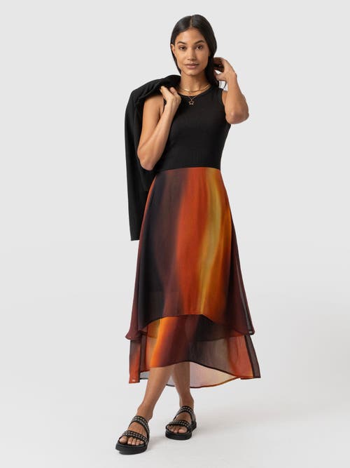 Saint And Sofia Saint + Sofia Etta Layered Dress In Orange