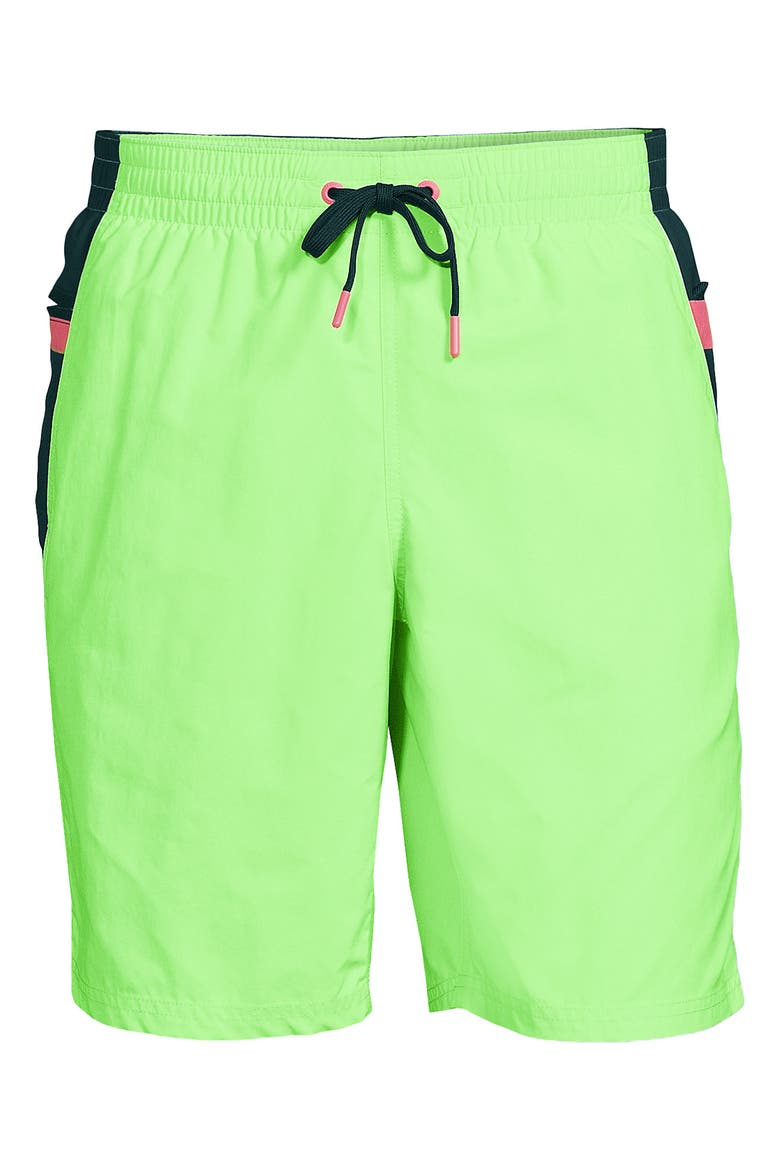 9" Volley Swim Trunks, Alternate, color, Lime Jade Colorblock