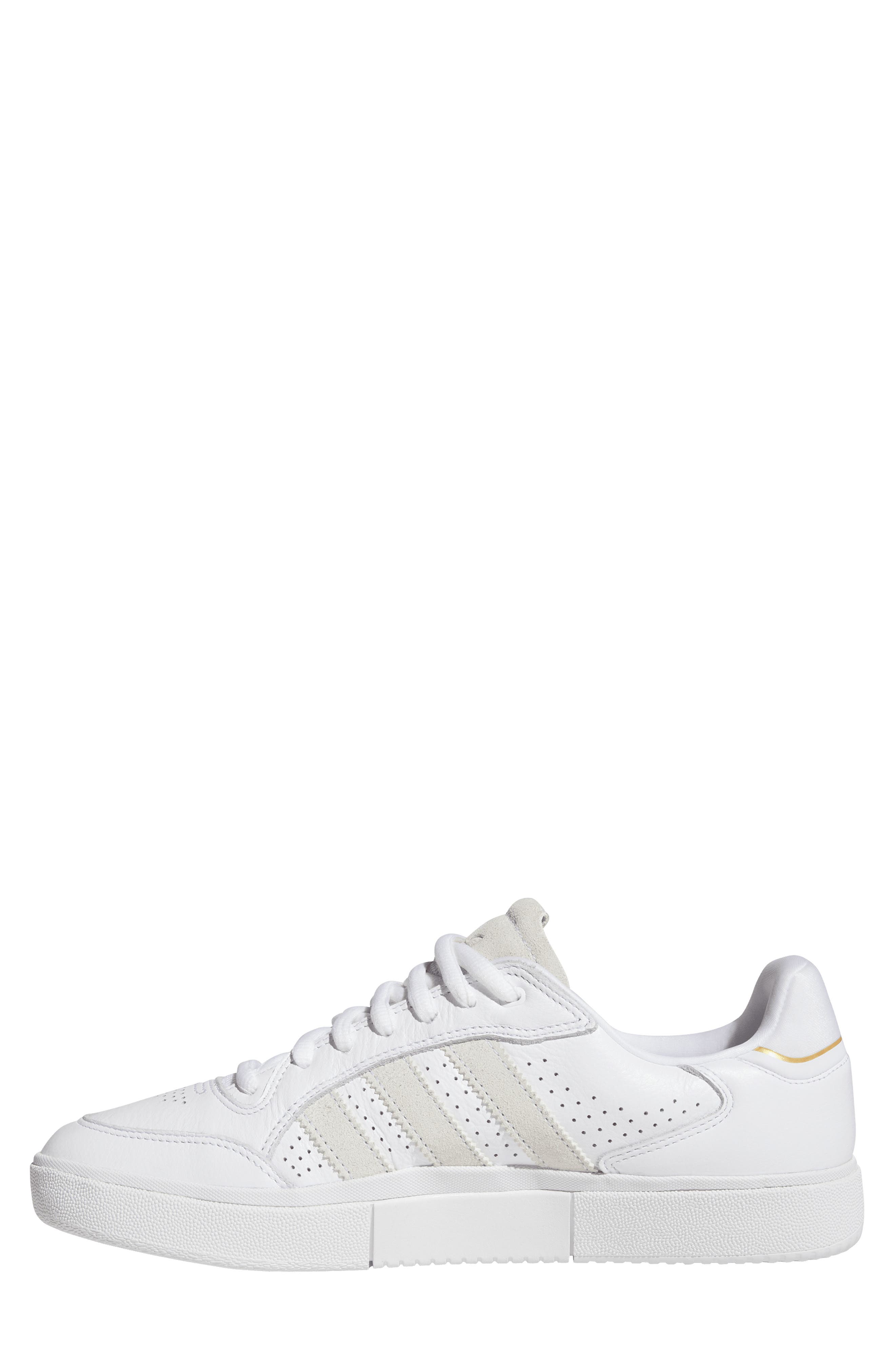 adidas Tyshawn Low Top Sneaker, Alternate, color, White/ White/ Gold Metallic
