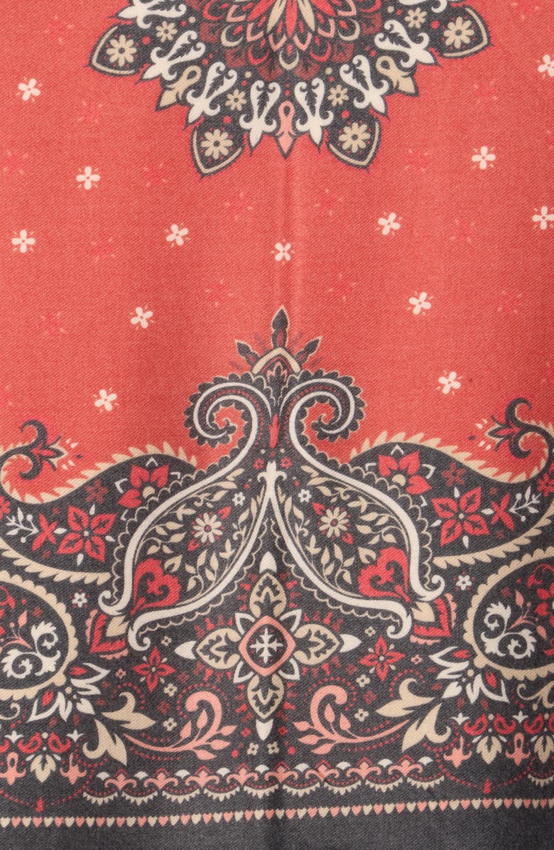 Vince Camuto Medallion Square Scarf, Alternate, color, Black Red