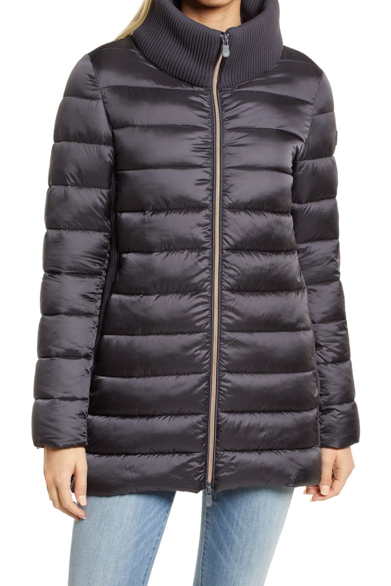 Katelyn Water Repellent Puffer Jacket, Main, color, EBONY GREY