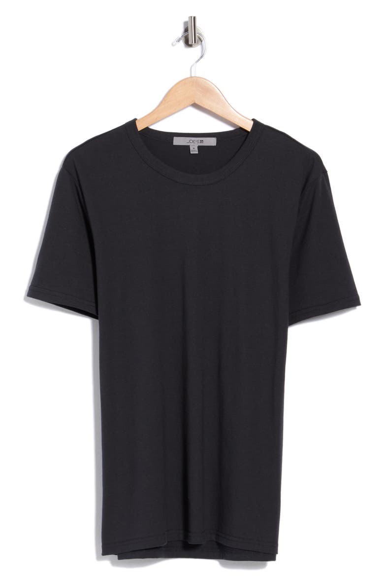Short Sleeve Crewneck Cotton T-Shirt, Alternate, color, BLACK